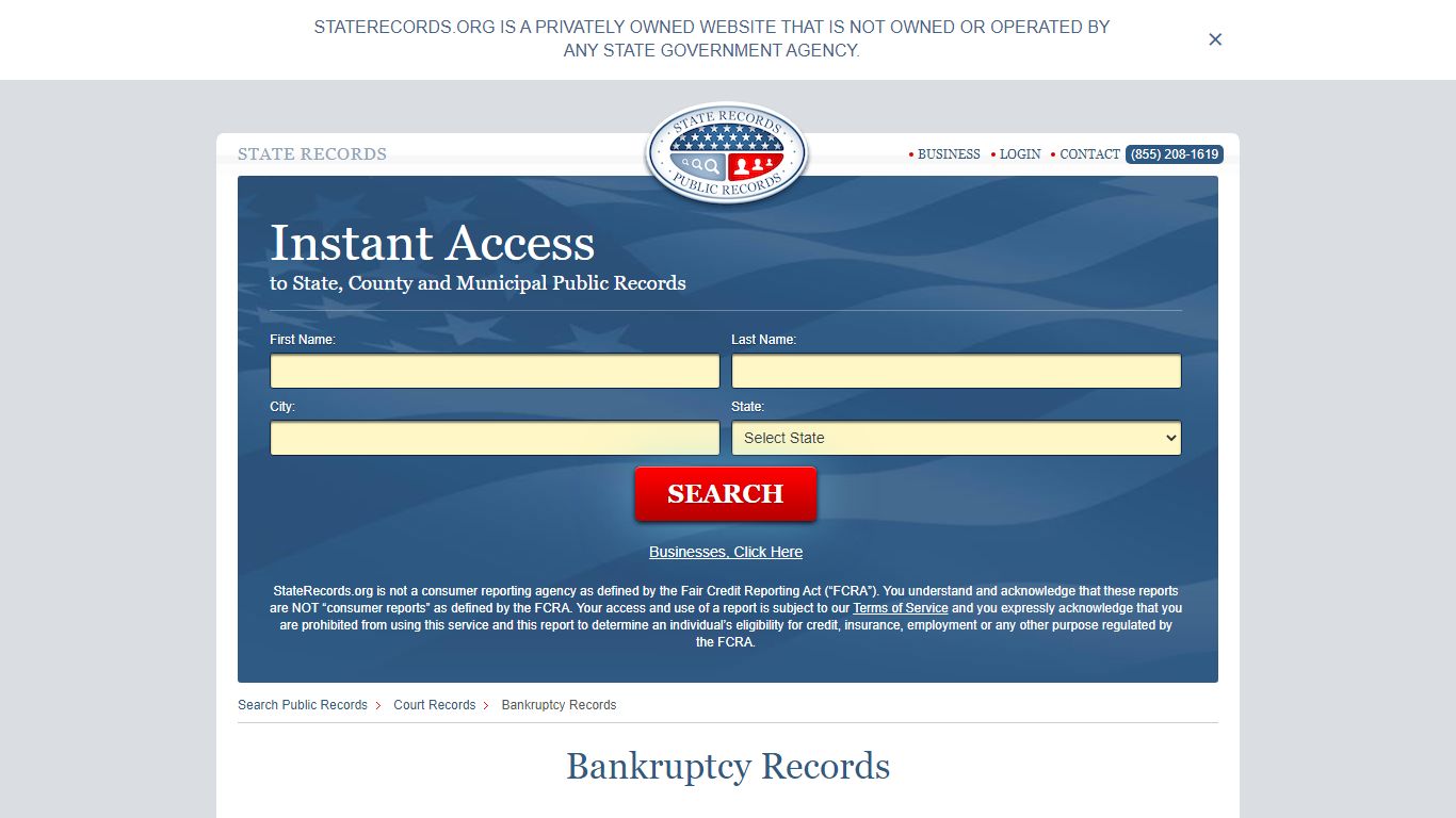Bankruptcy Records | StateRecords.org