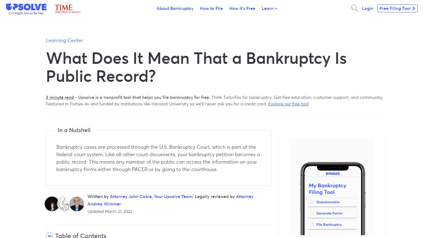 What Does It Mean That a Bankruptcy Is Public Record? - Upsolve
